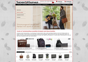 Screenshot der Shop-Webseite von Taschenkaufhaus GmbH