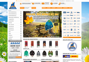 Screenshot der Shop-Webseite von PM-Outdoor