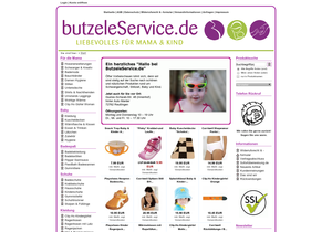 Screenshot der Shop-Webseite von butzeleService.de