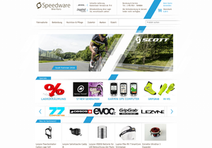 Screenshot der Shop-Webseite von Speedware Bike Parts