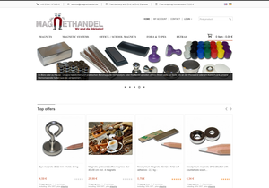 Screenshot der Shop-Webseite von Magnethandel.de