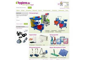 Screenshot der Shop-Webseite von eHygiene