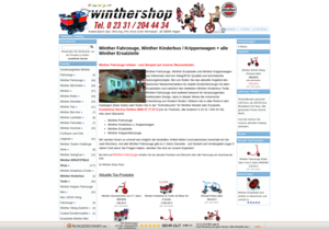 Screenshot der Shop-Webseite von Kinderfahrzeuge24.de
