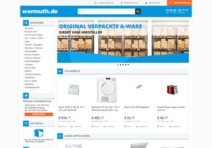Screenshot der Shop-Webseite von wermuth.de
