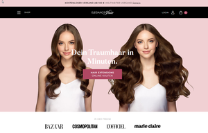 Screenshot der Shop-Webseite von Elegance-Hair