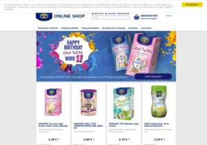 Screenshot der Shop-Webseite von Krüger Online Shop