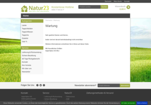 Screenshot der Shop-Webseite von natur23.de