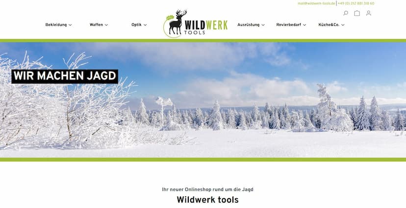 Screenshot der Shop-Webseite von Wildwerk Tools