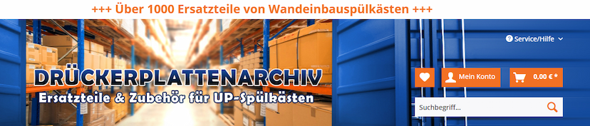 Screenshot der Shop-Webseite von Drueckerplattenarchiv