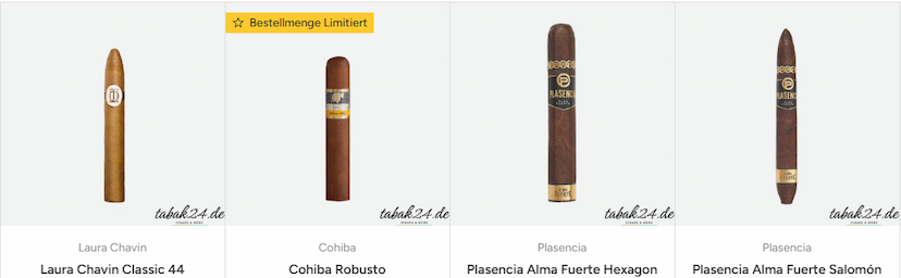 Screenshot der Shop-Webseite von www.tabak24.de