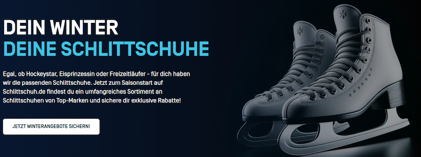 Screenshot der Shop-Webseite von SCHLITTSCHUH.DE