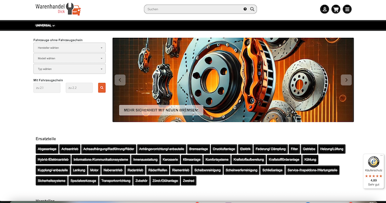 Screenshot der Shop-Webseite von www.wahnsinnspreise.com