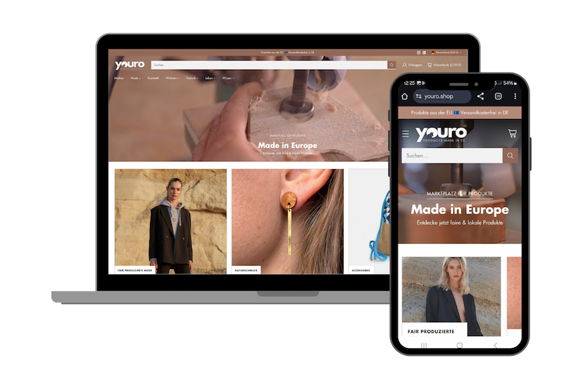 Screenshot der Shop-Webseite von youro.shop