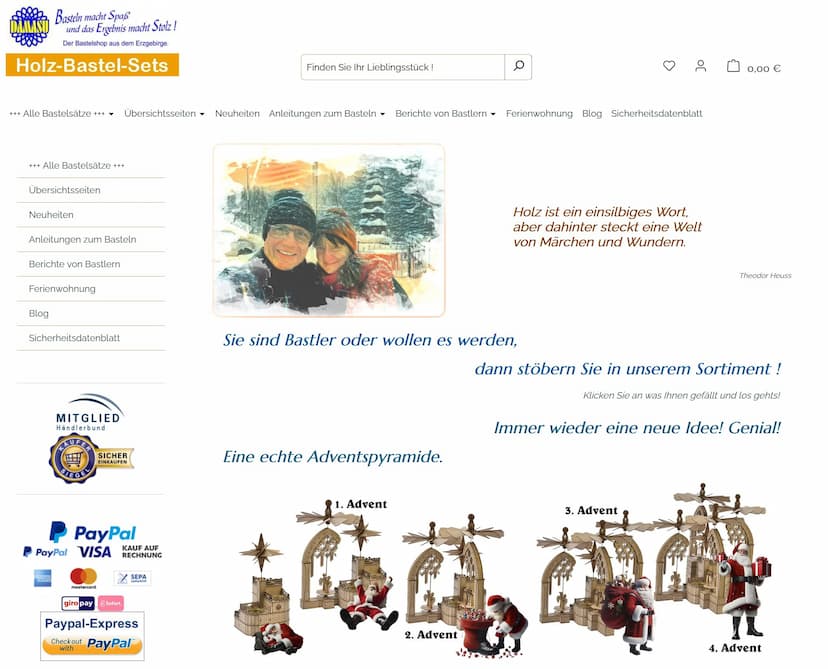 Screenshot der Shop-Webseite von Damasu