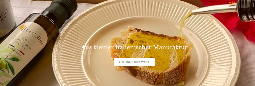 Screenshot der Shop-Webseite von Le Colline