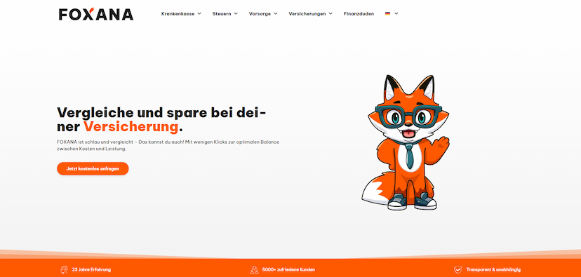 Screenshot der Shop-Webseite von Foxana