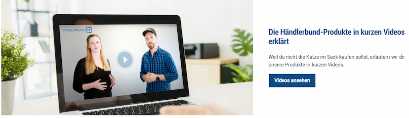 Screenshot der Shop-Webseite von HB Marketplace