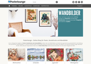 Screenshot der Shop-Webseite von Posterlounge GmbH