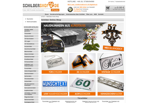 Screenshot der Shop-Webseite von schildershop24.de