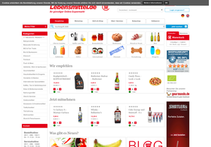 Screenshot der Shop-Webseite von Lebensmittel.de