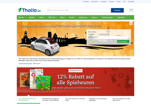 Screenshot der Shop-Webseite von Thalia