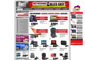 Screenshot der Shop-Webseite von Easynotebooks.de