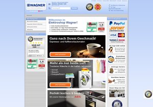 Screenshot der Shop-Webseite von Elektroshop Wagner