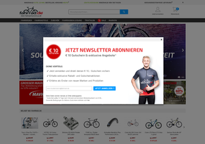 Screenshot der Shop-Webseite von fahrrad.de