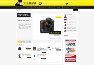 Screenshot der Shop-Webseite von Foto Köster