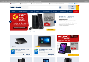 Screenshot der Shop-Webseite von Medion AG