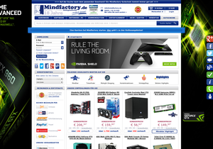 Screenshot der Shop-Webseite von Mindfactory