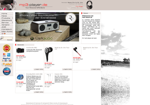 Screenshot der Shop-Webseite von mp3-player.de