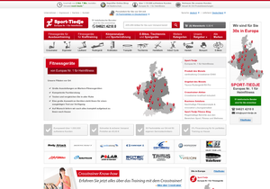 Screenshot der Shop-Webseite von sport-tiedje.de