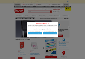 Screenshot der Shop-Webseite von Staples