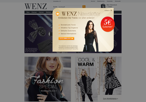 Screenshot der Shop-Webseite von Versandhaus Wenz GmbH