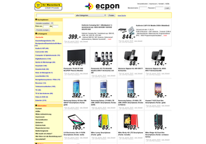 Screenshot der Shop-Webseite von ecpon