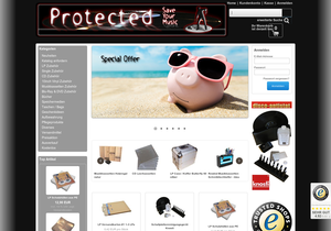 Screenshot der Shop-Webseite von Protected