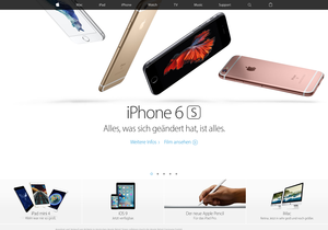 Screenshot der Shop-Webseite von Apple Store Europe