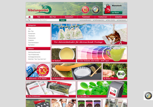 Screenshot der Shop-Webseite von Nibelungentee