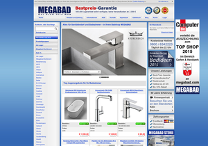 Screenshot der Shop-Webseite von MEGABAD.com