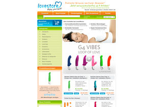 Screenshot der Shop-Webseite von LoveStore