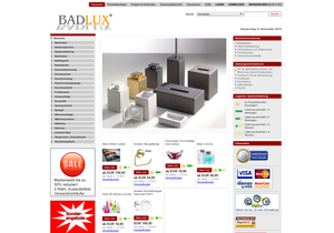 Screenshot der Shop-Webseite von Badlux