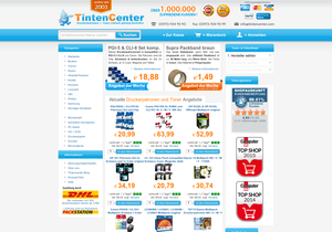 Screenshot der Shop-Webseite von Tintencenter.com