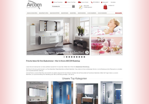 Screenshot der Shop-Webseite von Arcom-Center