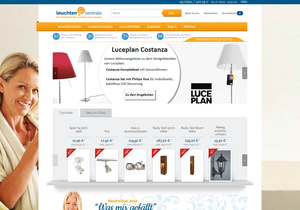 Screenshot der Shop-Webseite von leuchtenzentrale.de
