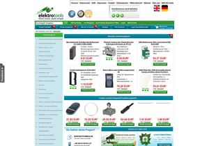 Screenshot der Shop-Webseite von elektrotools.de