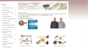 Screenshot der Shop-Webseite von Garten-Geschenke