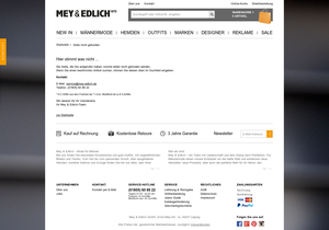 Screenshot der Shop-Webseite von Mey & Edlich GmbH