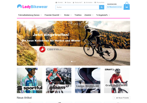 Screenshot der Shop-Webseite von Ladybikewear.de