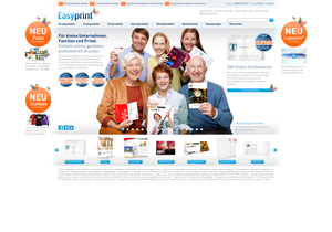 Screenshot der Shop-Webseite von easyprint